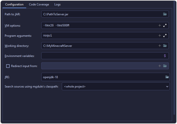 Jar Application Config