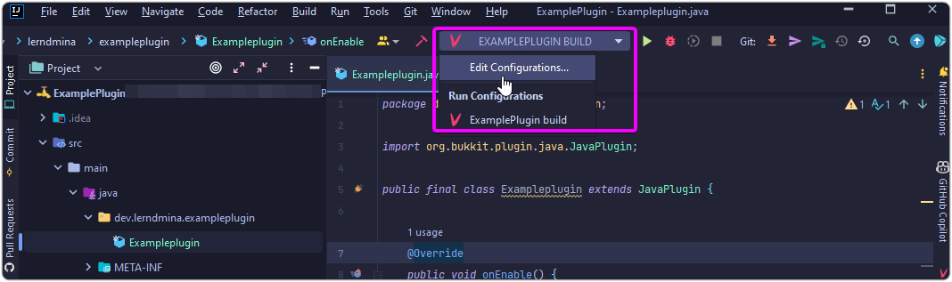 Access Edit Configurations